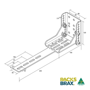 RacksBrax HD Adjustable Long Foot Bracket (Double) 