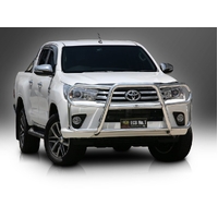 ECB Silver Hammertone Roo Bar to suit Toyota HiLux SR 4WD Wide Cab 07/15 - 05/18