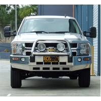 ECB Silver Hammertone BullBar with Bumper Lights to suit Chevrolet Silverado 2500HD 4X4 2008 - 2010