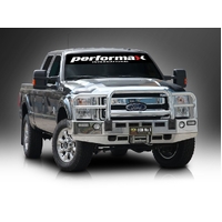 ECB Silver Hammertone Winch BullBar with Bumper Lights to suit Ford F350 Super Duty 07/14 - 12/16