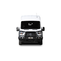 ECB Polished BullBar with Bumper Lights to suit Ford Transit VO 05/18 - 04/19