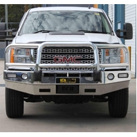 ECB Silver Hammertone Winch BullBar with Bumper Lights to suit GMC Denali 2500HD 2011 - 2014