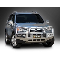 ECB Silver Hammertone BullBar with Bumper Lights to suit Holden Captiva 7 Series 2 Sensor Model 03/11 - 12/15