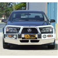 ECB Silver Hammertone BullBar with Bumper Lights to suit Holden Commodore VE S1 SS 08/06 - 08/10