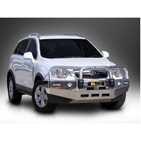 ECB Silver Hammertone BullBar with Bumper Lights to suit Holden Captiva 5 Series 2 03/11 - 12/15