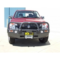 ECB Silver Hammertone Winch BullBar with Bumper Lights to suit Holden Rodeo RA7 DX/LX Flares 01/07 - 06/12