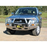 ECB Textura Black BullBar with Bumper Lights to suit Holden Rodeo RA LT 03/03 - 12/06