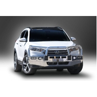 ECB Polished BullBar with Bumper Lights to suit Hyundai Tucson 03/17 - 05/18