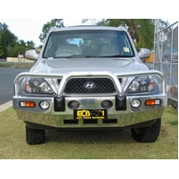 ECB Polished BullBar with Bumper Lights to suit Hyundai Terracan 11/01 - 2006