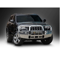 ECB Silver Hammertone BullBar with Bumper Lights to suit Jeep Grand Cherokee MY14 OverLand Ex Summit 06/13 - 03/17