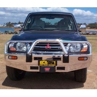 ECB Silver Hammertone BullBar Winch Compatible to suit Mitsubishi Pajero NM 05/00 - 10/02
