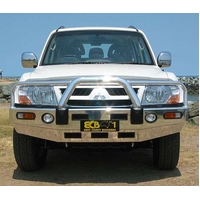 ECB Black Ripple BullBar with Bumper Lights to suit Mitsubishi Pajero NP 11/02 - 10/06