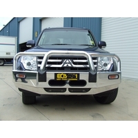 ECB Silver Hammertone BullBar to suit Mitsubishi Pajero NT 12/08 - 09/11