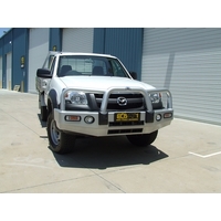 ECB Silver Hammertone BullBar with Bumper Lights to suit Mazda BT-50 2WD/4WD 11/06 - 08/08