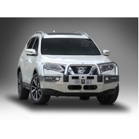 ECB Polished BullBar with Bumper Lights to suit Nissan X-Trail T32 Series 2 &amp; 3 02/17 - 12/21