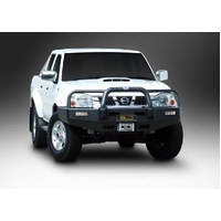 ECB Black Ripple Winch BullBar to suit Nissan Navara D22 4WD (Thai) 10/09 - 12/14