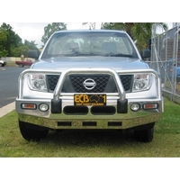 ECB Polished BullBar with Bumper Lights to suit Nissan Navara D40 ST-X 2005 - 04/10