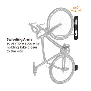 Bike Rakz Ezi Fold Wall Mounted Single Bike Rack - Medium (2.1" - 2.8")
