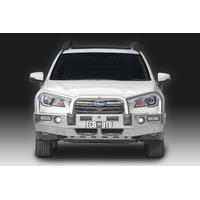 ECB Silver Hammertone BullBar with Bumper Lights to suit Subaru Outback 12/17 - 11/20