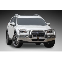 ECB Polished BullBar with Bumper Lights to suit Subaru XV Inc Hybrid 05/17 - 09/20