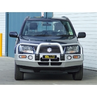 ECB Silver Hammertone BullBar with Bumper Lights to suit Suzuki Grand Vitara Disc Rear BR 09/08 - 07/12