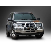 ECB Textura Black BullBar with Bumper Lights to suit Suzuki Grand Vitara Petrol Mod 08/12 - 12/18