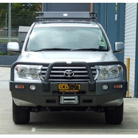 ECB Black Ripple Winch BullBar With Bumper Lights to suit Toyota LandCruiser 200 Series GXL 11/07 - 01/12