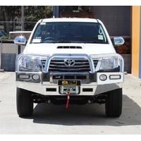 ECB Textura Black Winch BullBar With Bumper Lights to suit Toyota HiLux 4WD 09/11 - 06/15