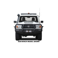 ECB Textura Black Winch BullBar Compatible with Side Step Rail to suit Toyota LandCruiser 79 Series Single Cab 11/16 - Onwards