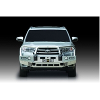 ECB Silver Hammertone BullBar with Bumper Lights to suit Toyota Kluger 11/16 - 02/21