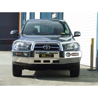 ECB Silver Hammertone BullBar with Bumper Lights to suit Toyota Rav4 10/08 - 11/12