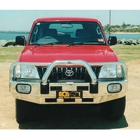 ECB Black Ripple BullBar with Bumper Lights to suit Toyota Prado 07/96 - 02/03