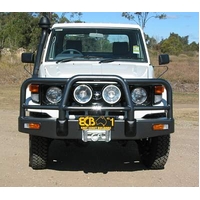 ECB Silver Hammertone BullBar Winch Compatible to suit Toyota LandCruiser 75 Series Until - 02/07