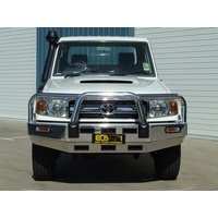 ECB Silver Hammertone BullBar to suit Toyota LandCruiser 78 Series Troopy 03/07 - 08/09