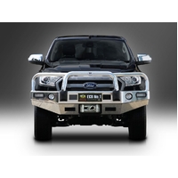 ECB Silver Hammertone Winch BullBar with Bumper Lights to suit Ford Ranger PX MKII 2WD Highrise 07/15 - 08/18