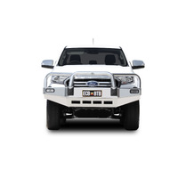 ECB Silver Hammertone BullBar to suit Ford Ranger PX MKIII 4WD Highrise 09/18 - 04/22