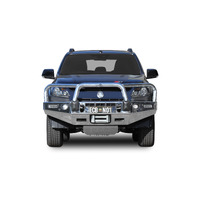 ECB Silver Hammertone Winch BullBar with Bumper Lights to suit Holden Colorado Z71 4X4 Dual Cab 06/19 - 12/20