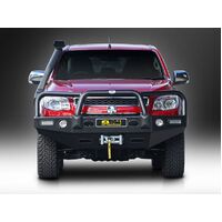 ECB Black Ripple Winch BullBar with Bumper Lights to suit Holden Colorado DX to LTZ 06/12 - 06/16
