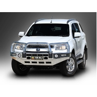ECB Silver Hammertone BullBar with Bumper Lights to suit Holden Colorado 7 12/12 - 08/16