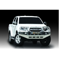 ECB Silver Hammertone BullBar with Bumper Lights to suit Isuzu D-Max 4WD 02/17 - 06/20