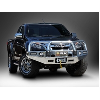 ECB Black Ripple Winch BullBar with Bumper Lights to suit Isuzu D-Max 4WD 02/17 - 06/20