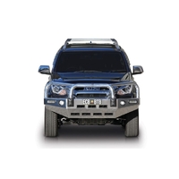 ECB Polished BullBar with Bumper Lights to suit Isuzu MU-X 03/17 - 05/21