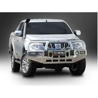 ECB Black Ripple BullBar with Bumper Lights to suit Mitsubishi Triton MQ 01/15 - 10/18
