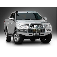 ECB Textura Black Winch BullBar with Bumper Lights to suit Mitsubishi Triton MQ 01/15 - 10/18