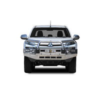 ECB Polished BullBar with Bumper Lights to suit Mitsubishi Triton MR 11/18 - Onwards