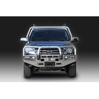 ECB Silver Hammertone Winch BullBar with Bumper Lights to suit Mazda BT-50 4WD 05/18 - 06/20