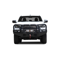 ECB Silver Hammertone Winch BullBar with Bumper Lights to suit Mazda BT-50 07/20 - Onwards