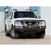 ECB Textura Black BullBar with Bumper Lights to suit Nissan Navara D40 ST-X V6 TD 2012 - 03/15