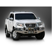 ECB Black Ripple Winch BullBar with Bumper Lights to suit Nissan Navara NP300 04/15 - 11/20