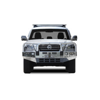 ECB Black Ripple BullBar with Bumper Lights to suit Nissan Patrol Y62 TI-L 08/19 - 11/21